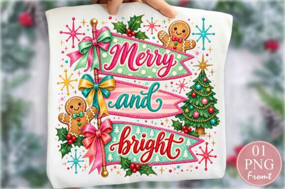 Merry and Bright Christmas PNG