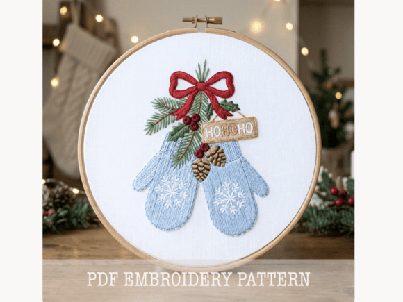 Nordic Mittens Embroidery Pattern