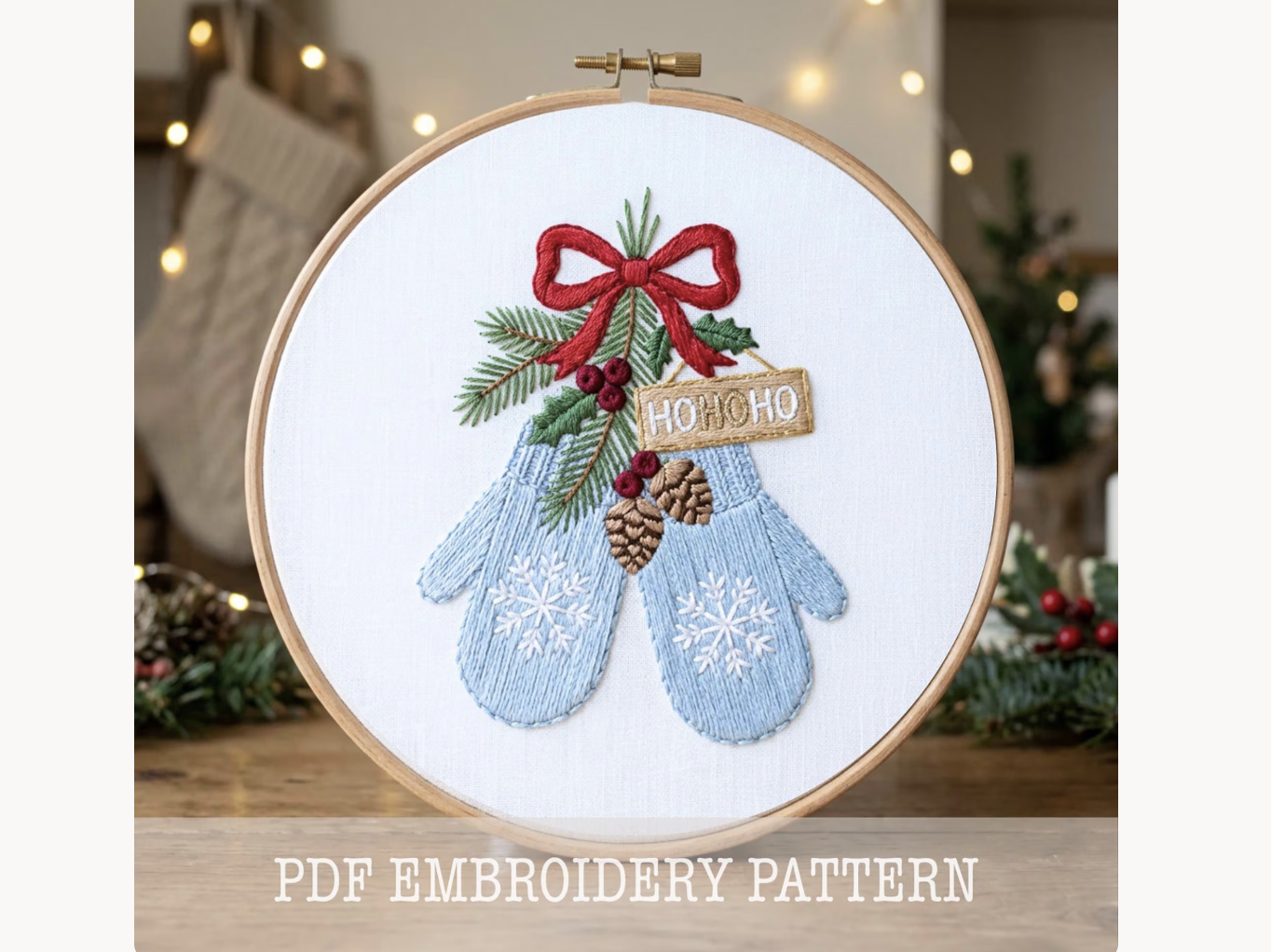 Nordic Mittens Embroidery Pattern