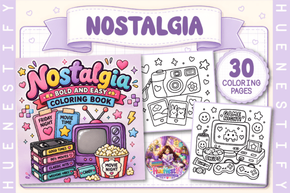 Nostalgia Bold and Easy Coloring Book