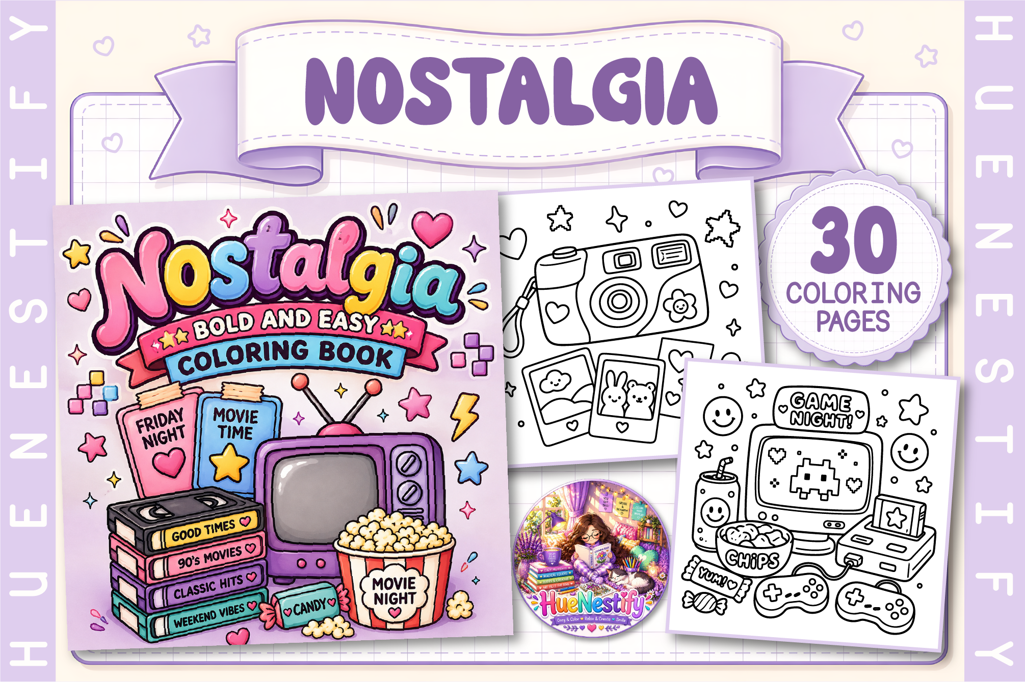 Nostalgia Bold and Easy Coloring Book