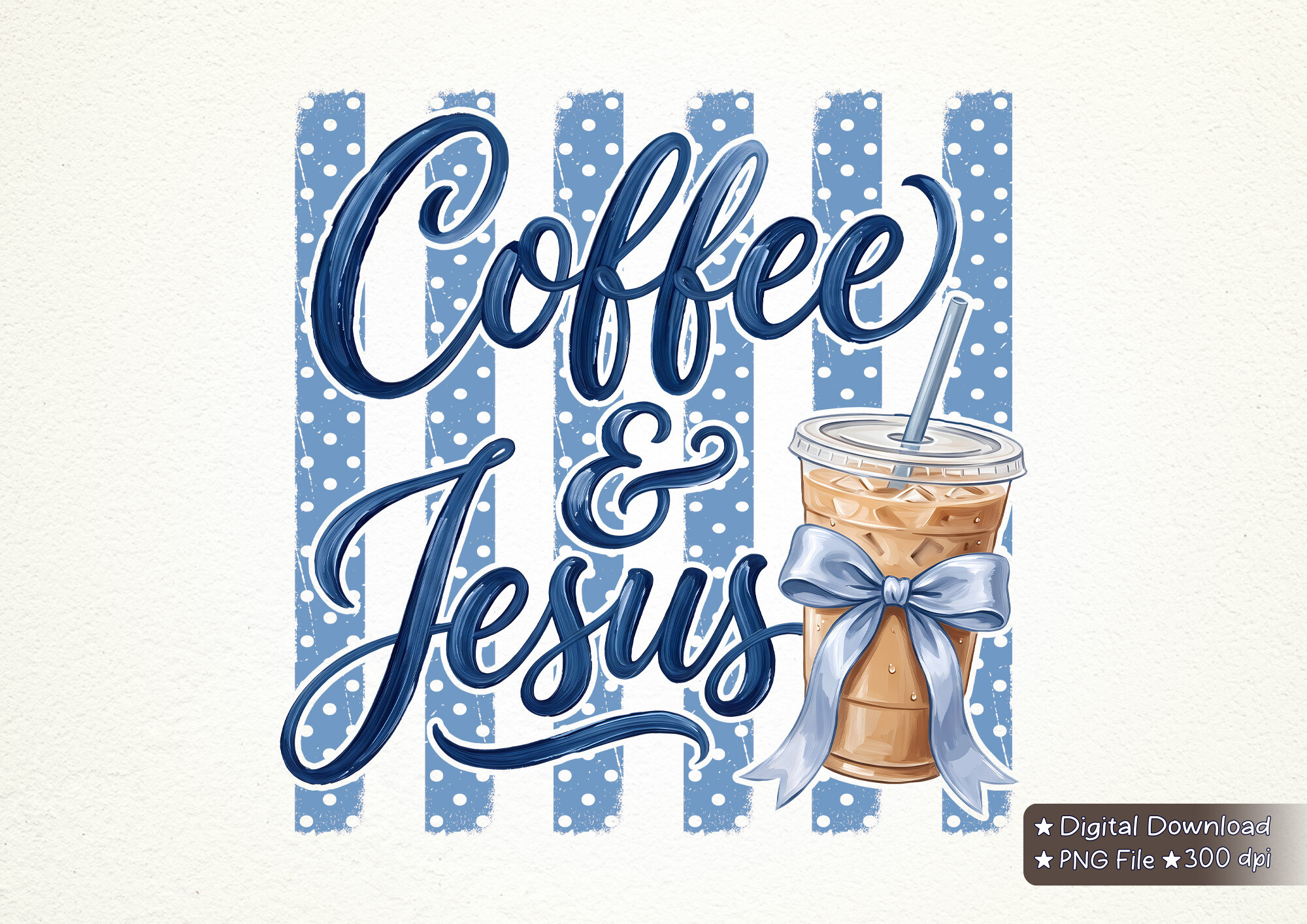 Preppy Coffee & Jesus Coquette PNG