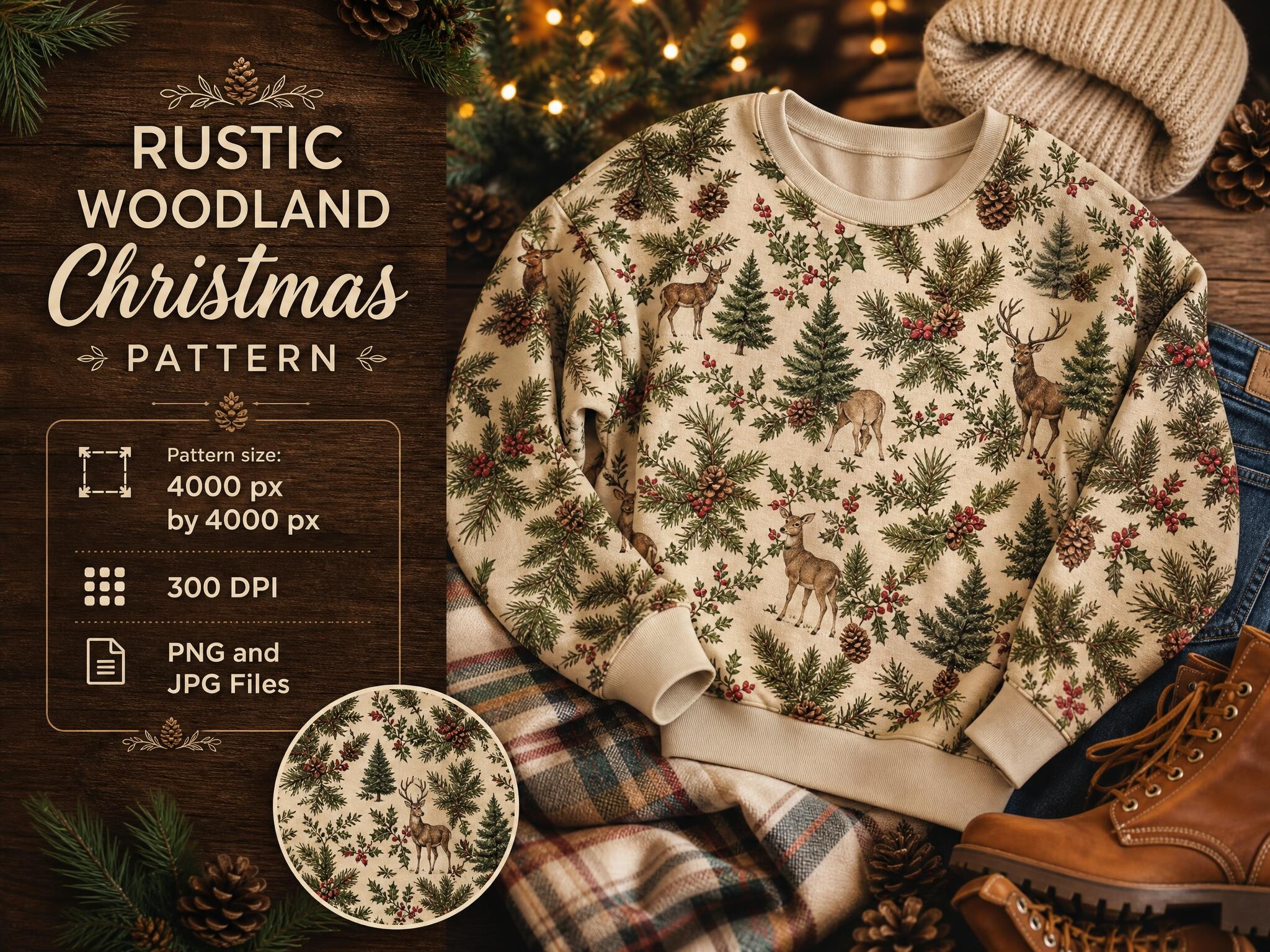 Rustic Woodland Christmas Pattern