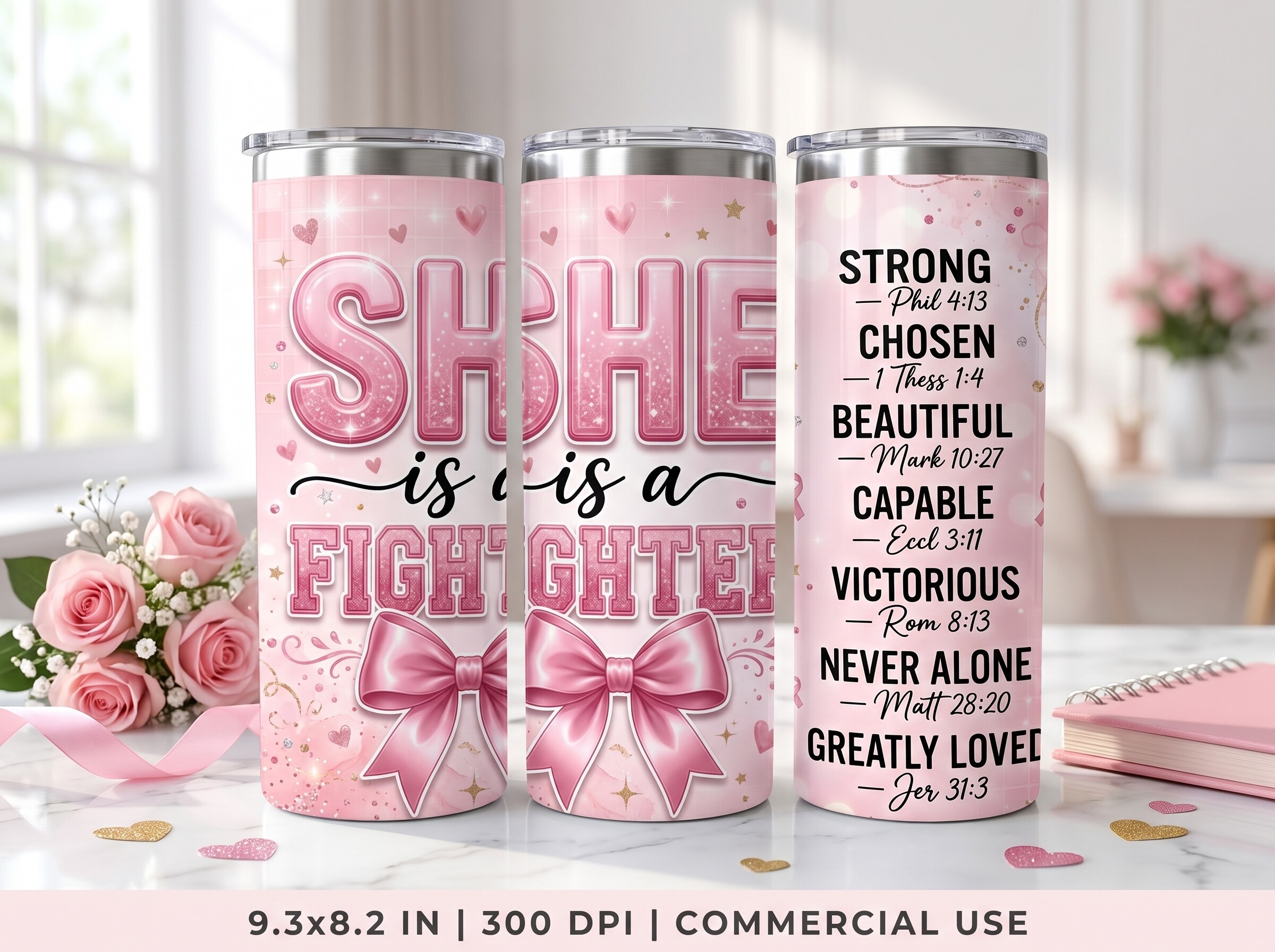 She is a Fighter Breast Cancer Wrap PNG