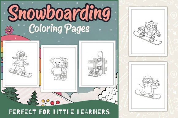 Snowboarding Coloring Pages for Kids