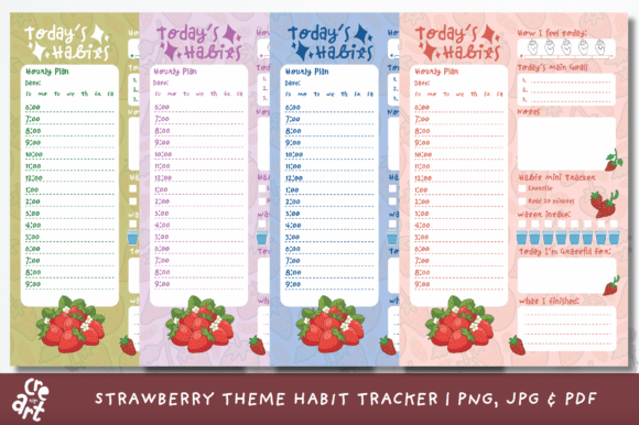 Strawberry Daily Habit Tracker Printable