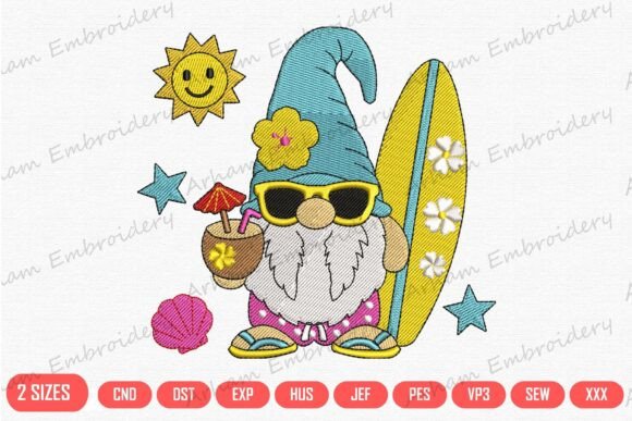 Summer Beach Surfing Gnome