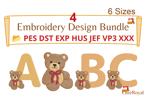 Teddy Bear Alphabet Bundle 01 – a B C