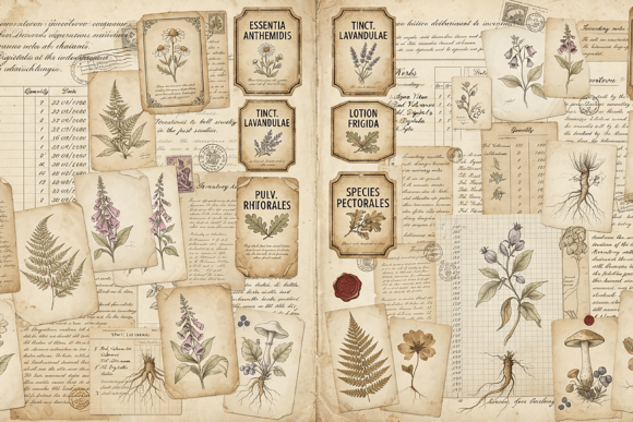 Vintage Botanical Apothecary Ephemera
