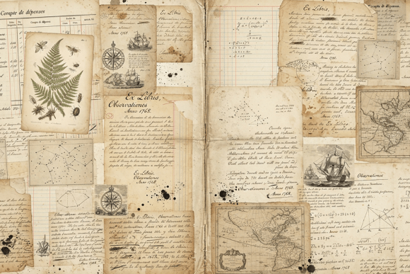 Vintage Explorer Field Notes Collage