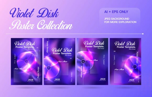 Violet Disk – Retro Y2K CD Poster