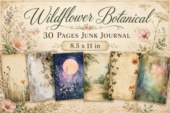 Wildflower Meadow Junk Journal Papers