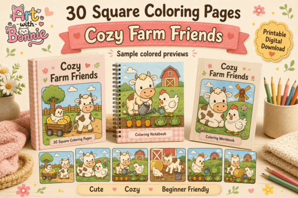 30 Cozy Farm Animals Coloring Pages PDF