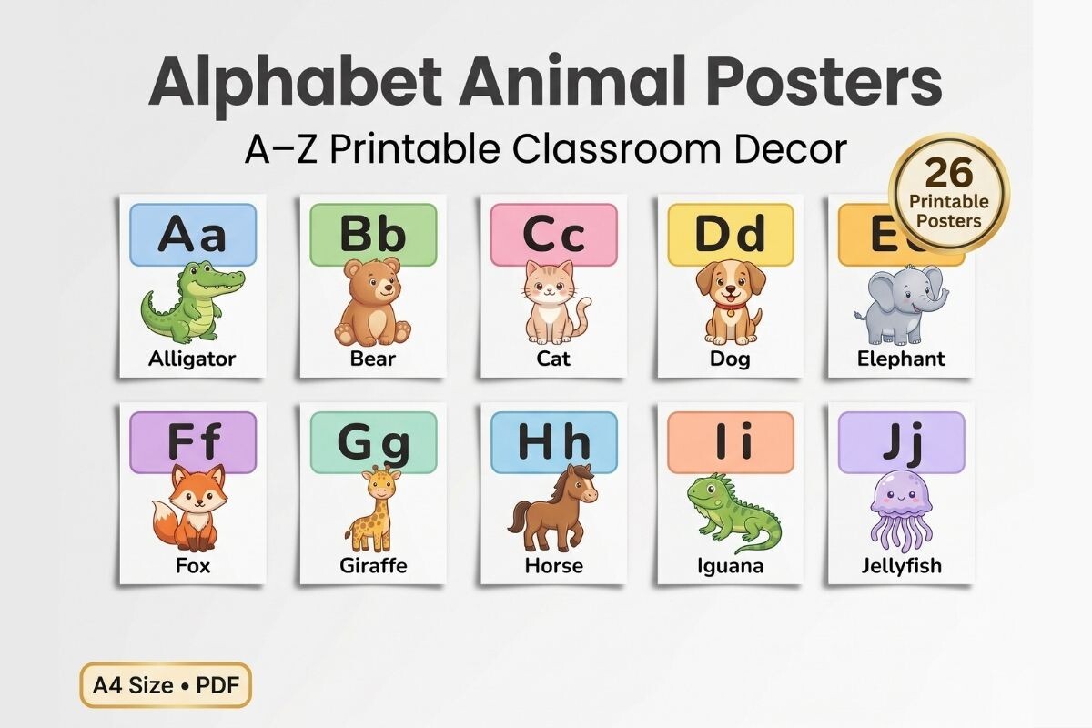Alphabet Animal Posters Printable | ABC