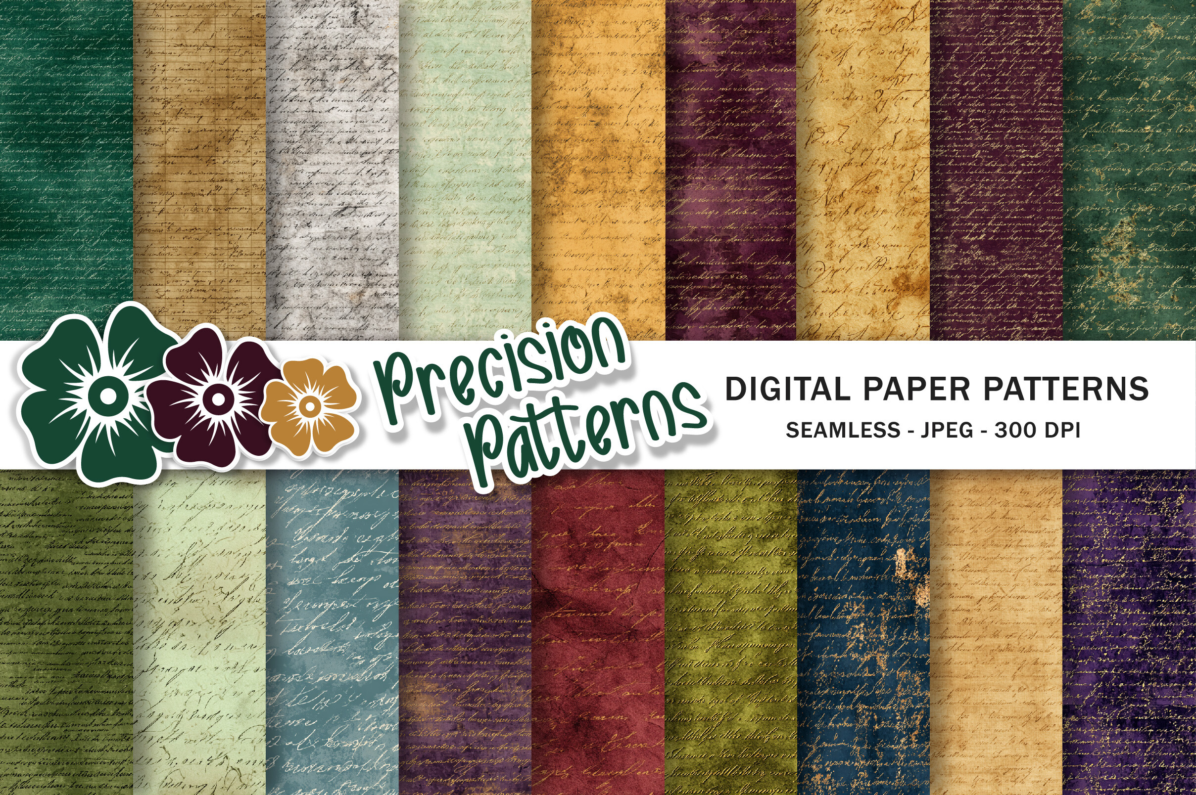Antique Script Digital Paper