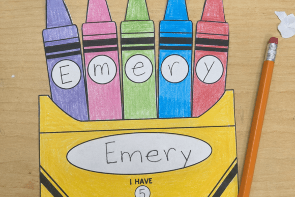 Back to School Crayon Box Name Craft
