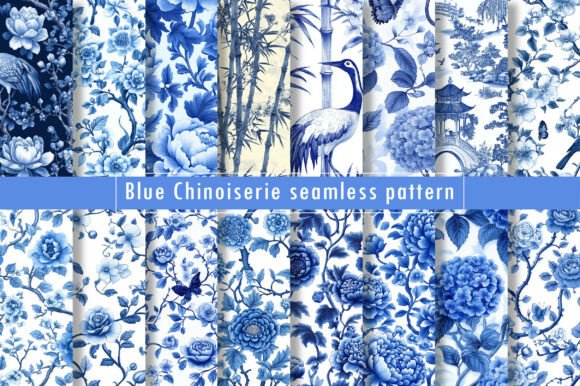 Blue Chinoiserie Seamless Pattern