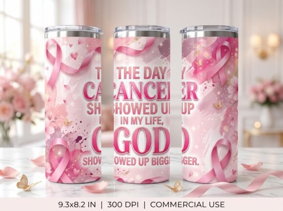 Breast Cancer Faith Tumbler Wrap PNG