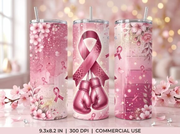 Breast Cancer Fight Tumbler Wrap PNG