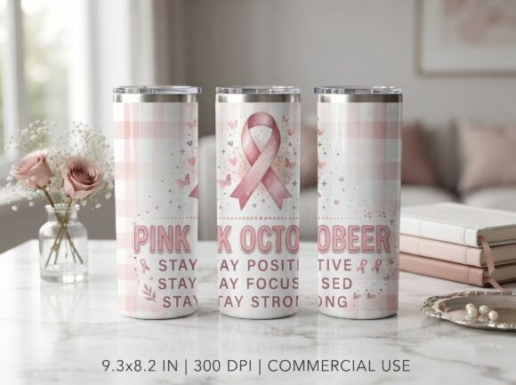 Breast Cancer Tumbler Wrap October PNG