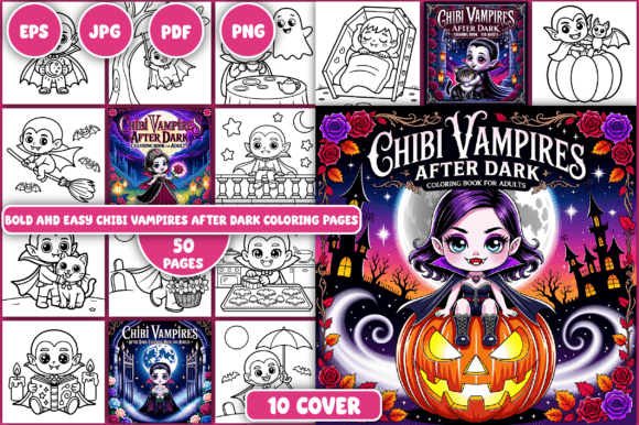 Chibi Vampires After Dark Coloring Pages