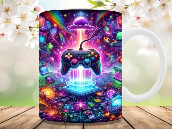Cosmic Retro Arcade Gamer Mug Wrap