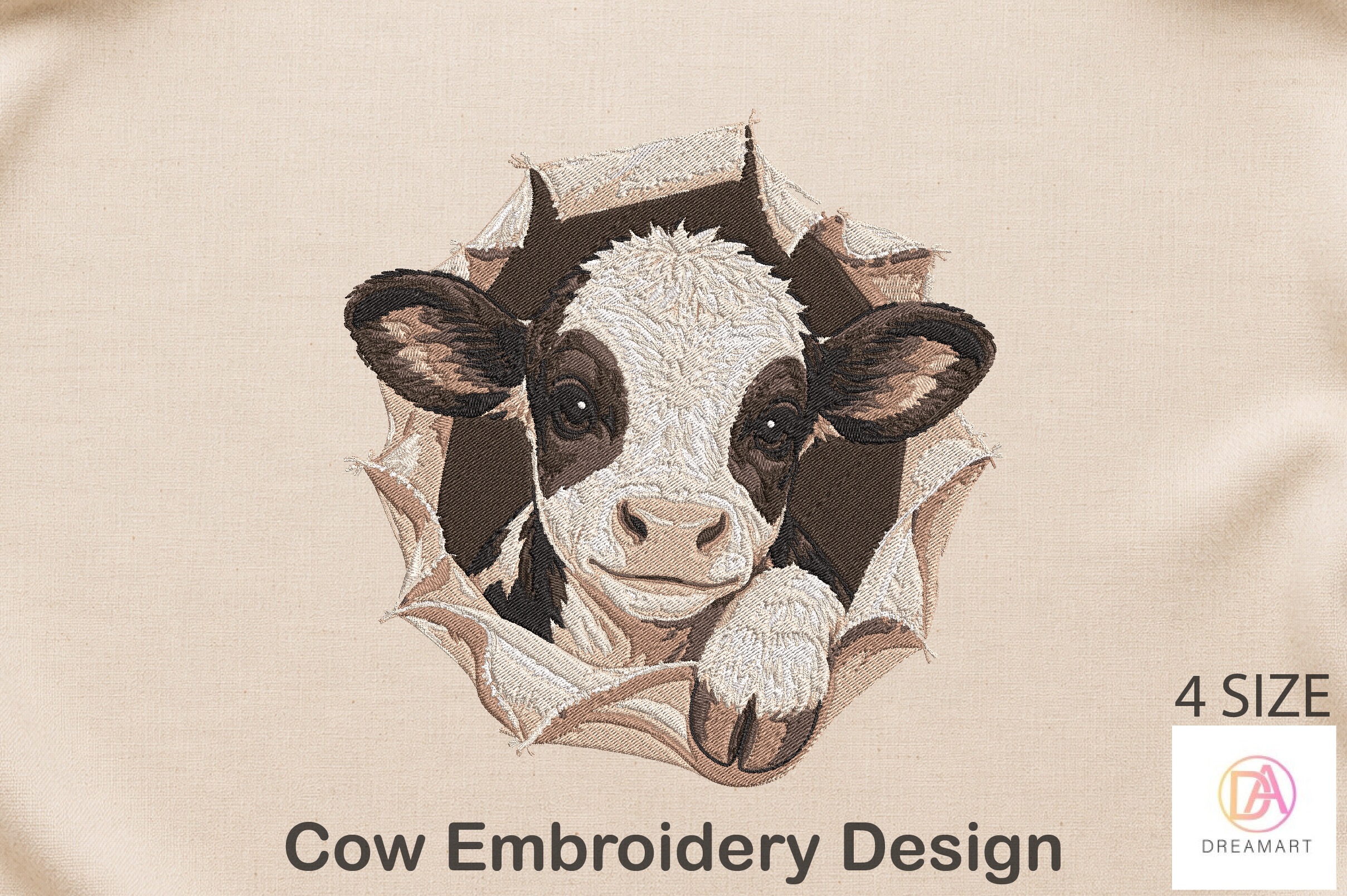 Cow Embroidery Design