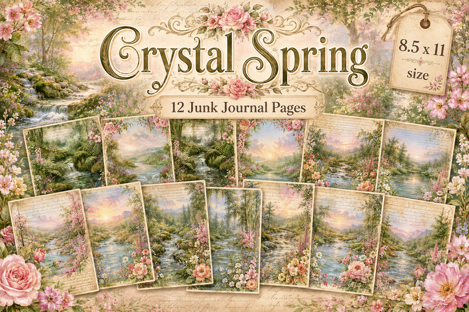 Crystal Spring Digital Paper Pack