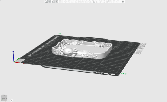 Cute Axolotl Lily Pad Desk Tray & Catch-All Organizer STL 3D Print - Image 3