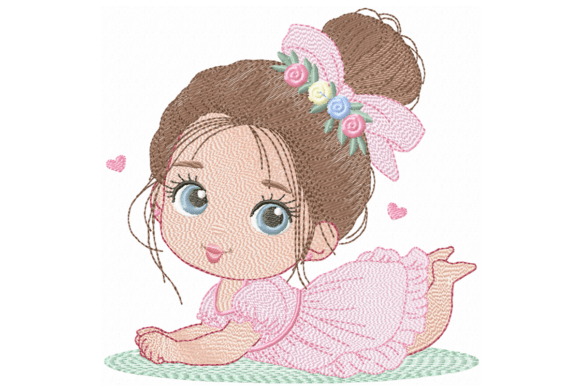 Cute Baby Girl Embroidery Design