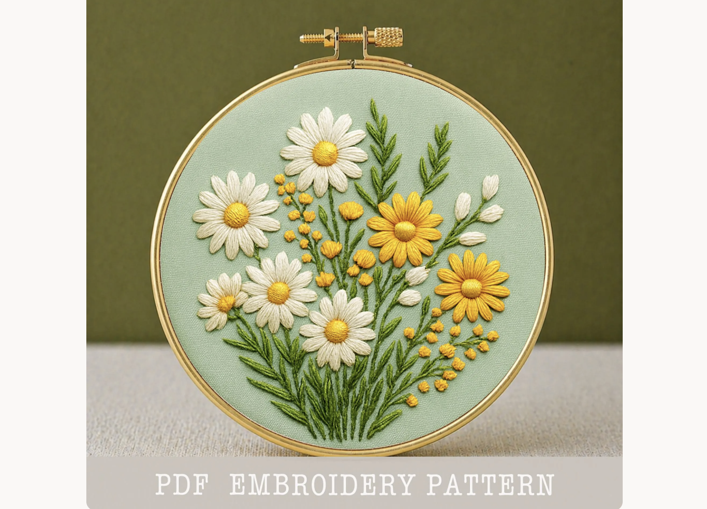 Daisy Hand Embroidery Pattern