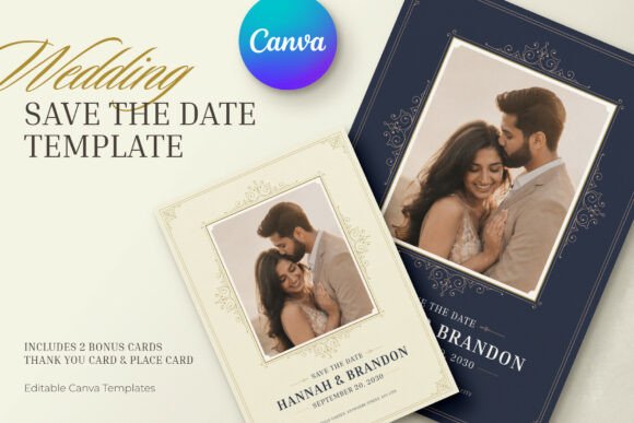 Editable Save The Date Canva Template Graphics