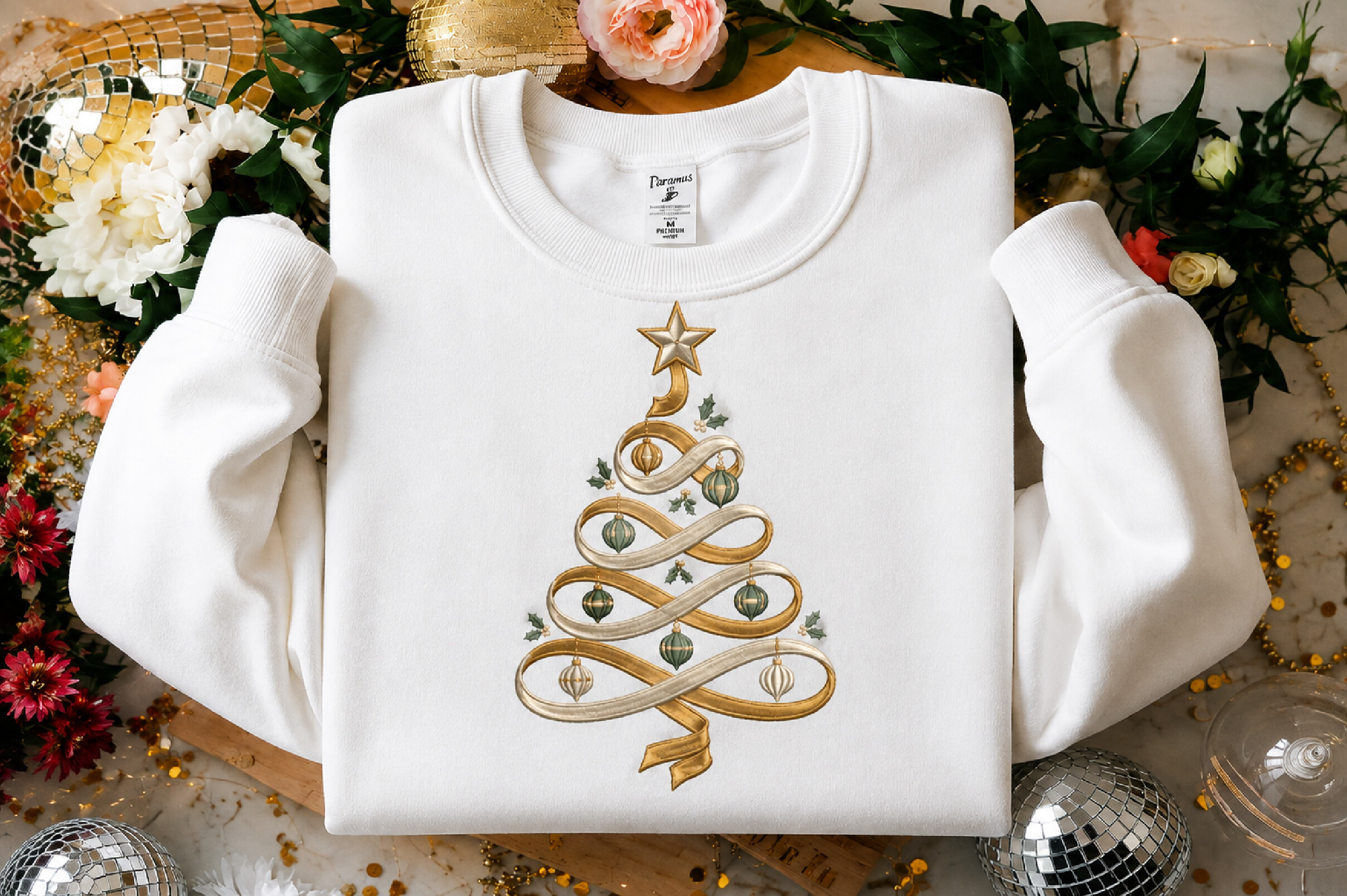 Elegant Ribbon Christmas Tree Embroidery - photo 1