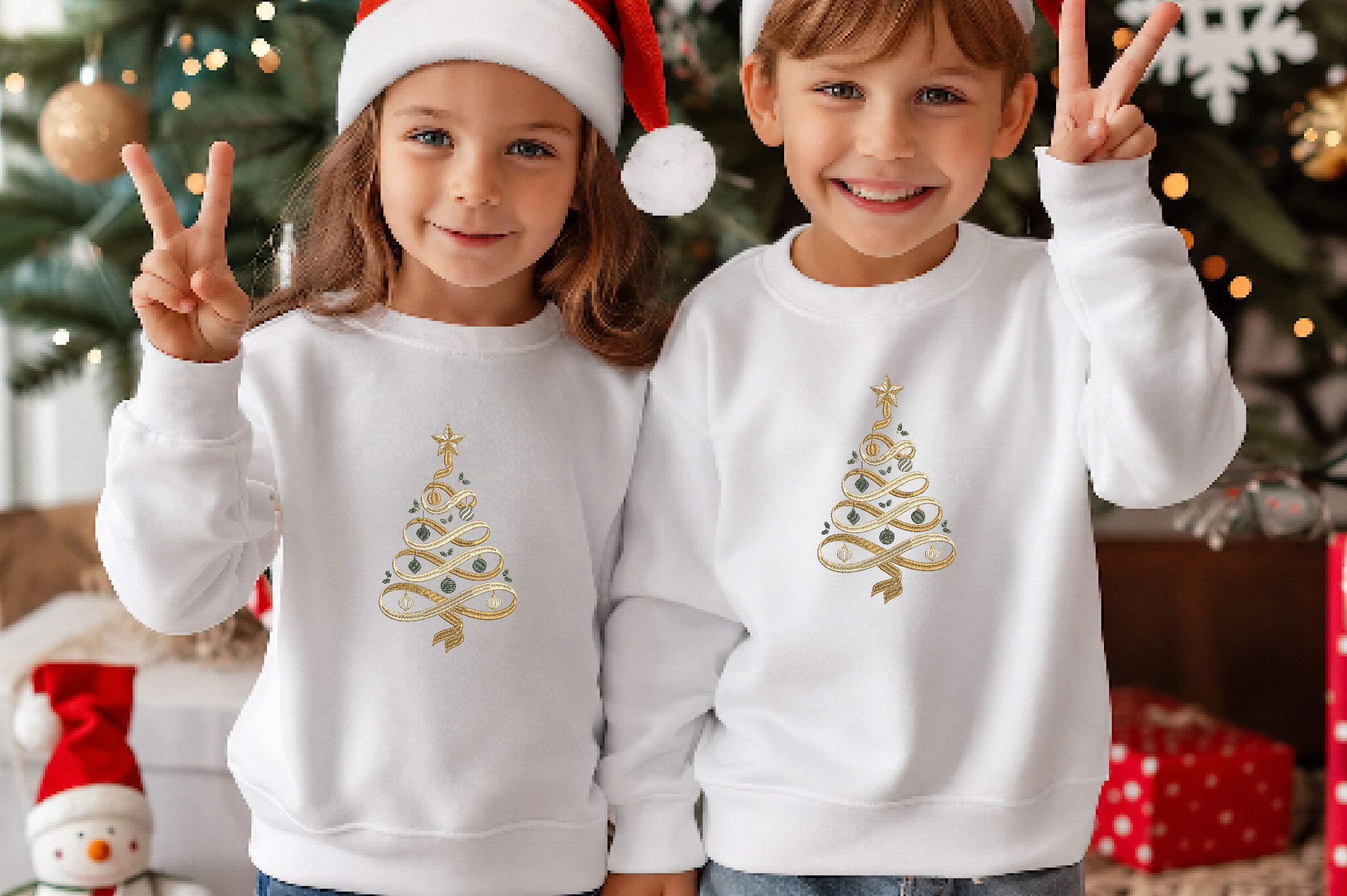 Elegant Ribbon Christmas Tree Embroidery - photo 2