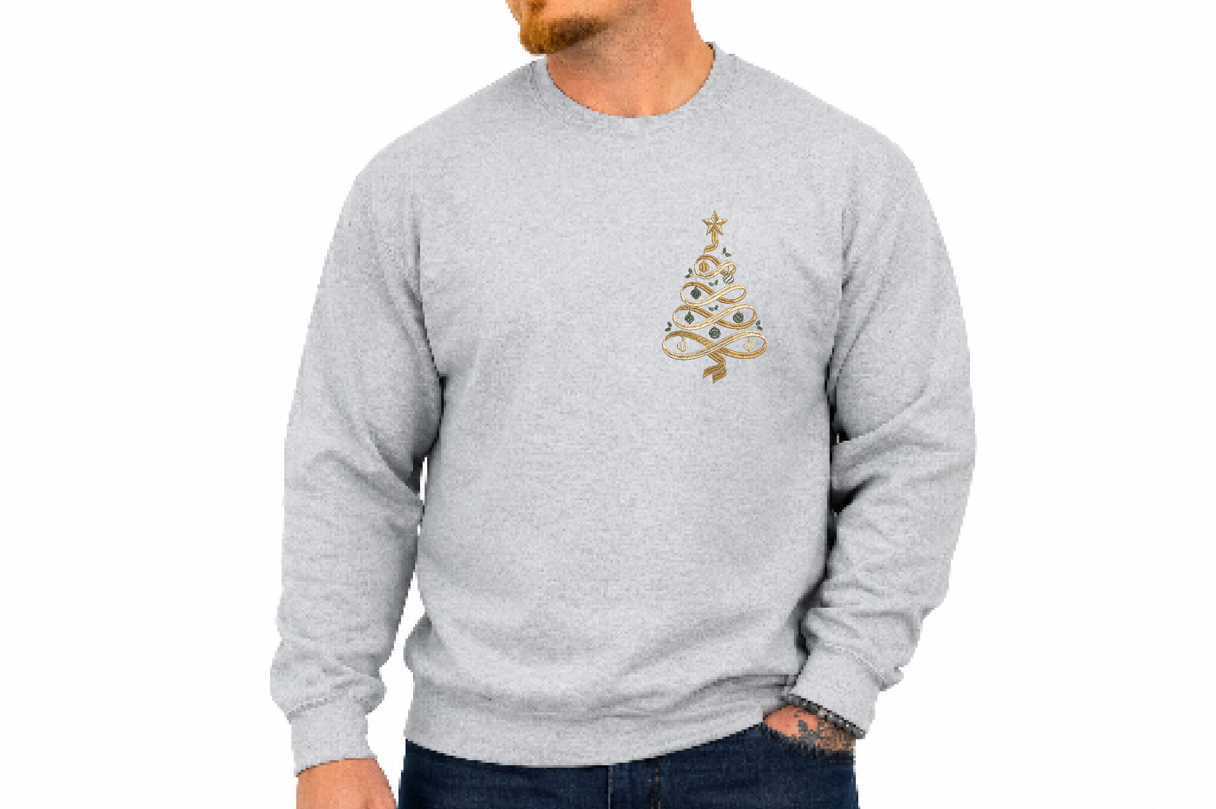 Elegant Ribbon Christmas Tree Embroidery - photo 3
