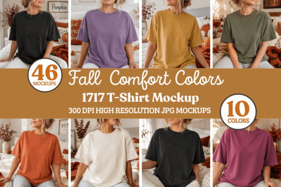 Fall Comfort Colors 1717 Mockup Bundle Graphic Product Mockups By Mockup Lofty