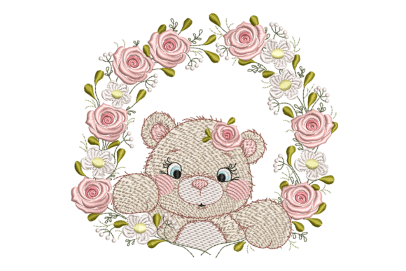 Floral Teddy Bear Frame