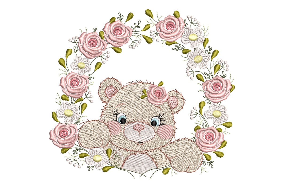 Floral Teddy Bear Frame
