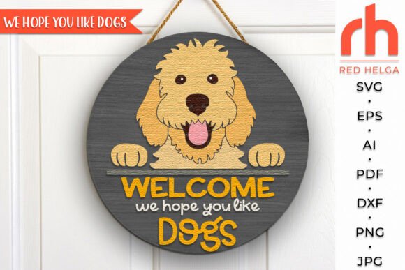 Golden Doodle Door Sign Svg Dog Hanger Laser