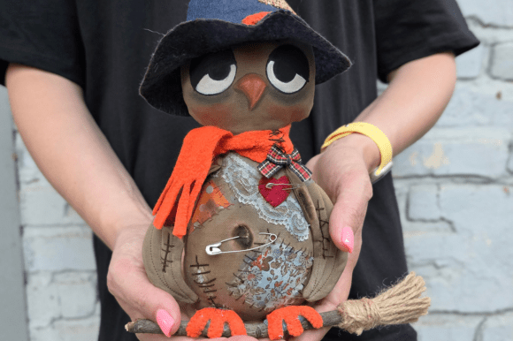 Primitive Halloween owl sewing project