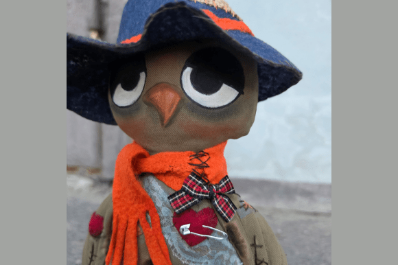 Halloween owl primitive doll pattern