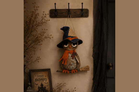 Primitive Witch Owl sewing pattern Halloween decor