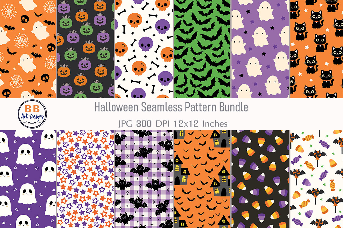 Halloween Seamless Pattern Digital Paper