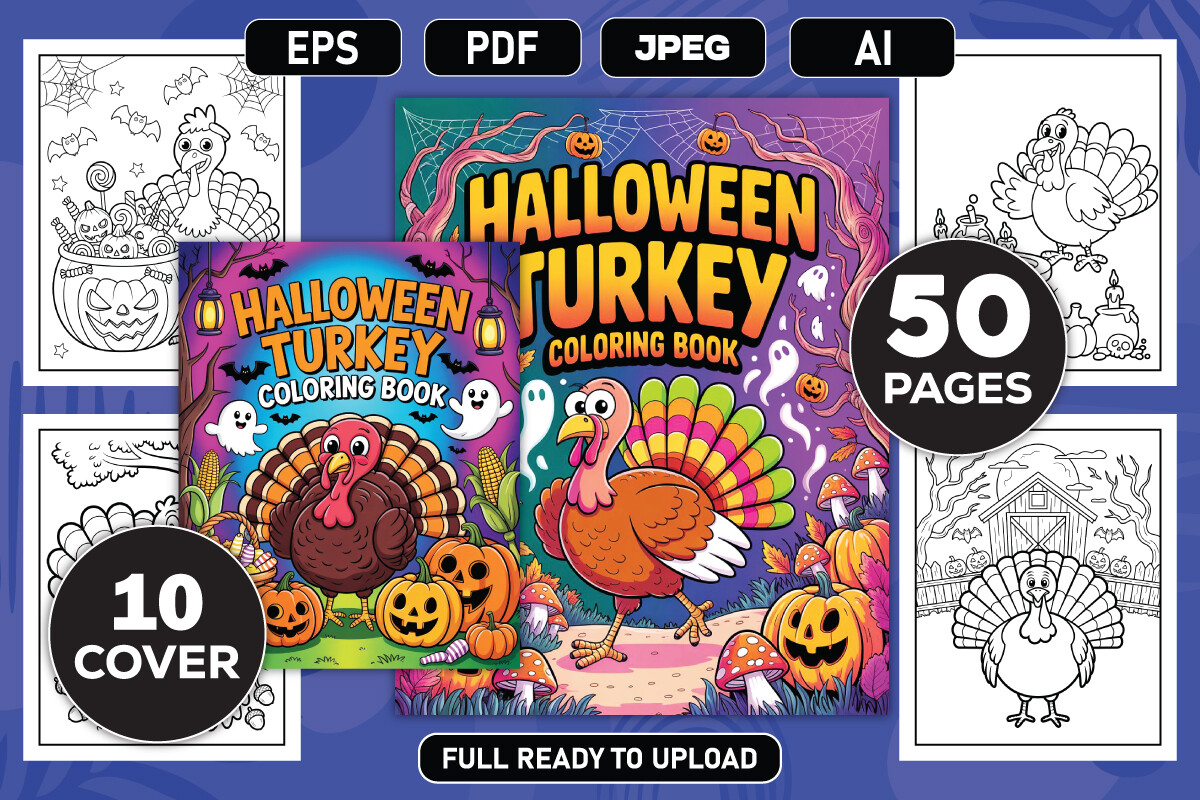 Halloween Turkey Coloring Book Bundle