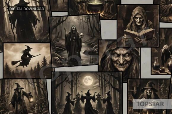 Halloween Witch Art Evil Witches Collage