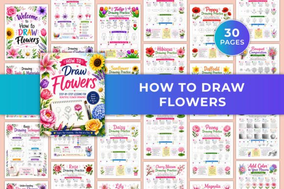 How to Draw Flowers KDP Interiors