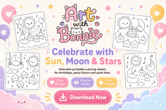 Kawaii Party Coloring Pages Printable Bu