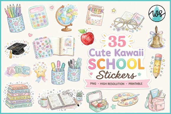 Kawaii School Journal Scrapbook Stickers