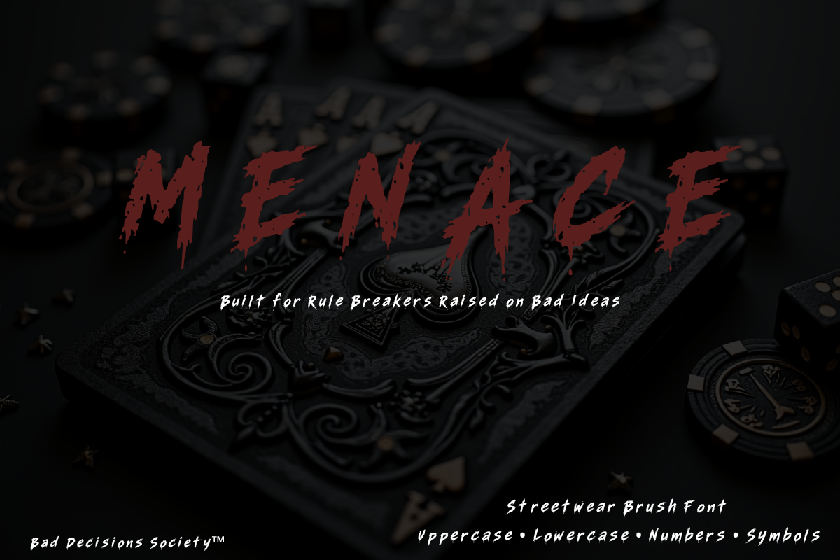 Menace preview: aggressive bold display streetwear font
