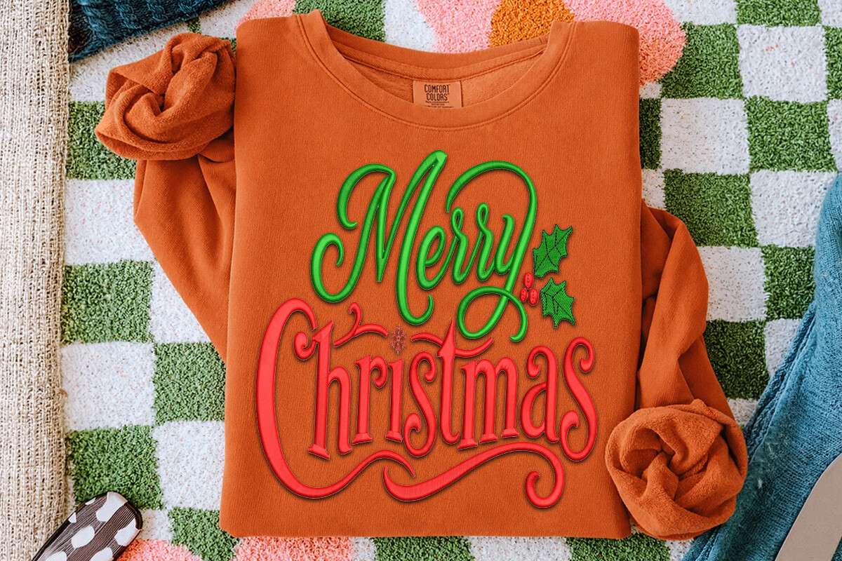 Merry Christmas Embroidery Design - photo 2